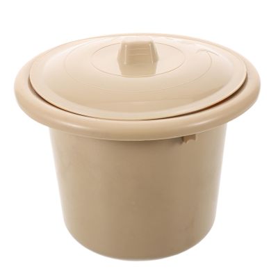 TOVINANNA Portable Adult Plastic Chamber Pot with Lid Hygienic Round Bedside Commode Bucket for Home and Travel Use, Lightweight and Ergonomic Design with Simple to Clean Surface