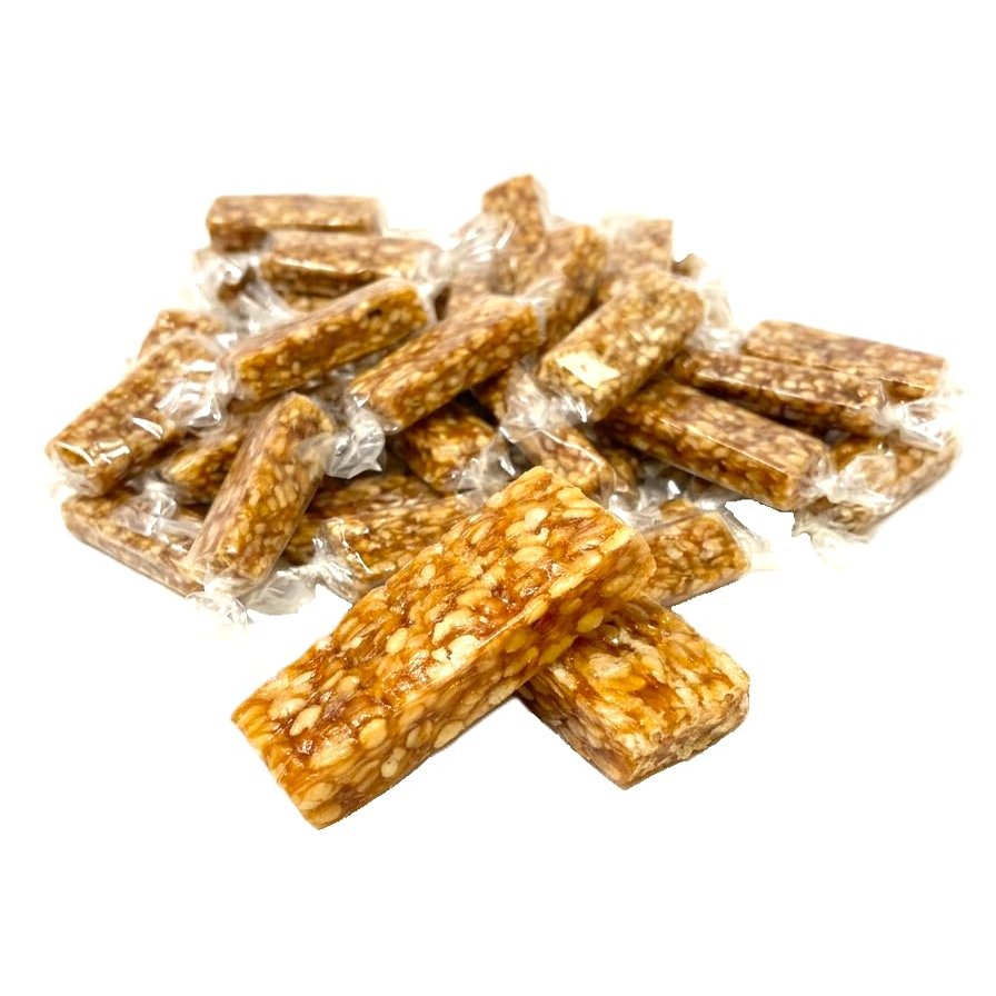 Sesame and Honey Crunch Minis. 1 lb Bag Honey Roasted Sesame Seed Bars, Individually Wrapped Candy, Crunchy Classic Treat Gluten Free, Dairy Free, Kosher Parve