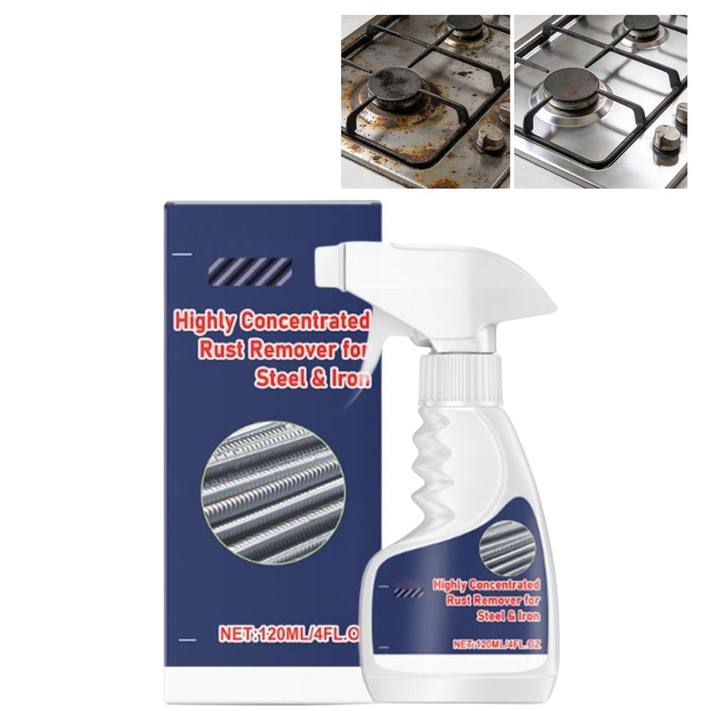 2026 New Highly Concentrated Steel Rust Remover, Rust Remover Spray, Multi-Functional Quick-Acting Rust Removal Spray for Metal, Tools, Cars, Chains(2 PC)