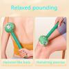 31cm Handheld Mugwort Massage Hammer, a self use Back Massager for Meridian Health and Relaxation, Blue view 3