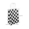 DOITOOL 16pcs Checkered Racing Party Favor Bags with Handles, Kraft Paper Bags Featuring Fine Craftsmanship and Stable Base, for Cars Birthday Party Wrapping and Treats view 2