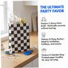 DOITOOL 16pcs Checkered Racing Party Favor Bags with Handles, Kraft Paper Bags Featuring Fine Craftsmanship and Stable Base, for Cars Birthday Party Wrapping and Treats view 3