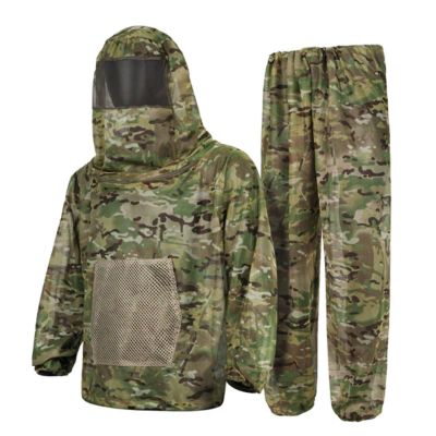 Lightweight Mosquito Suit with Hood, Mesh Net Bug Hooded Jacket Pant, Outdoor Full Body Protection Clothing (#B, XL/XXL (175-185cm))