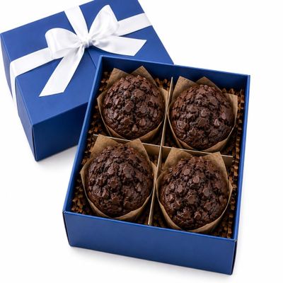 Becky's Bakery Gift Box - 4ct Gluten Free Double Chocolate Muffins