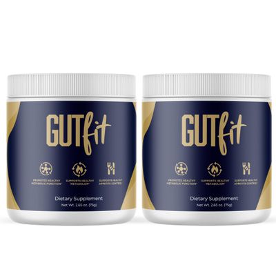 (2 Pack) Gutfit Powder - Official Gut Fit Supplement, Advanced Premium Formula, Natural Vitamins for Wellness - 2 Bottles for 2 Months