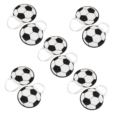 ibasenice 10pcs Soccer Party Candy Treat Bags with Handle Reusable Non-woven Snack Bags with Roomy Capacity, Sports Themed Soccer Pattern for Birthday Parties