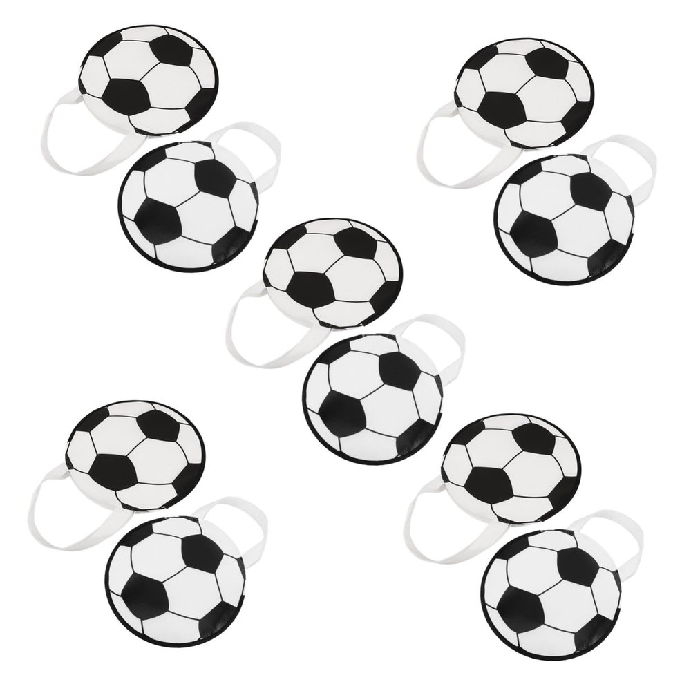 ibasenice 10pcs Soccer Party Candy Treat Bags with Handle Reusable Non-woven Snack Bags with Roomy Capacity, Sports Themed Soccer Pattern for Birthday Parties