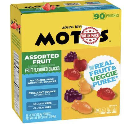 Mot s Fruit Snacks, Assorted Flavors, 0.8 oz Pouches, 90 Count (1 Pack)