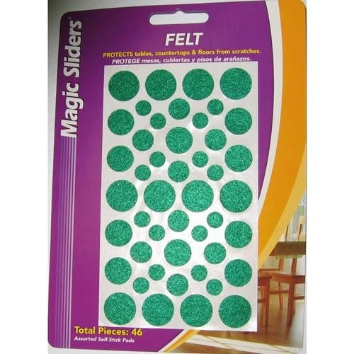 Replacement for fits Magic Sliders 62917 Green Assorted Sizes Self-Stick Felt Pads (Pack of 6)