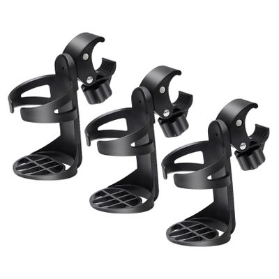 CONGARTENO Detachable Walker Cup Holder 3pcs for Wheelchair and Mobility Walker, Adjustable Drink Bottle Attachment for Stroller and Outdoor Use