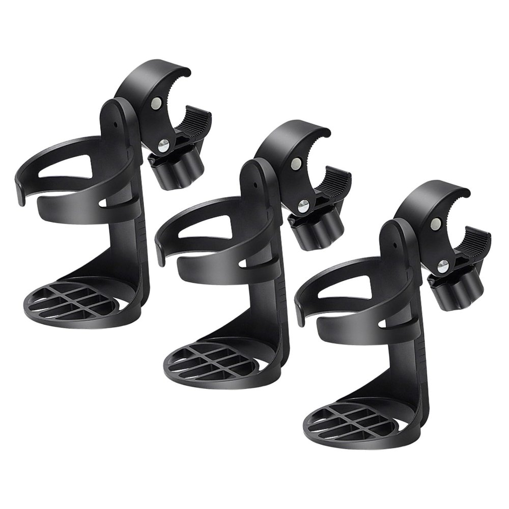 CONGARTENO Detachable Walker Cup Holder 3pcs for Wheelchair and Mobility Walker, Adjustable Drink Bottle Attachment for Stroller and Outdoor Use