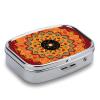 Mandala Print Pill Box Small Pill Organizer with 2 Compartments and Mirror Portable Travel Metal Pillcase for Pocket Or Purse, Privacy-Protecting Medicine Box view 3