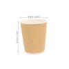 BELLIFFY Double Wall Disposable Paper Cups 50pcs 8oz Heat-resistant Hot Beverage Cups for Coffee Tea Party Use with Corrugated Sleeve view 2