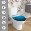 Elongated Toilet Seat Art Resin Decorative Blue Ocean Scene, Easy Install Quiet Slow Close Quick Release Hinges with Cover view 2
