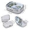 Polar Bear and Penguin Pill Box Small Pill Organizer with 2 Compartments and Mirror Portable Travel Metal Pillcase for Pocket Or Purse, Privacy-Protecting Medicine Box view 2