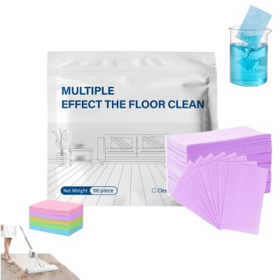 Multi-Surface Floor Cleaner Tablet, Floor Cleaning Tablets Multi-Surface Cleaner, Wood Cleaner Tablets Concentrated Cleaner for Hardwood, Tile, Laminate & More (Purple, 100pcs)