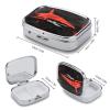 Square Pill Organizer Small Pill Box Red Black Shark Pill Case for Pocket Purse Travel Pill Container Daily Portable Medicine Vitamin Container for Vitamins Fish Oil and Supplements view 2