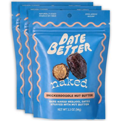 Pitted & Stuffed Organic Medjool Dates With Snickerdoodle Cookie, Vegan 3Pk