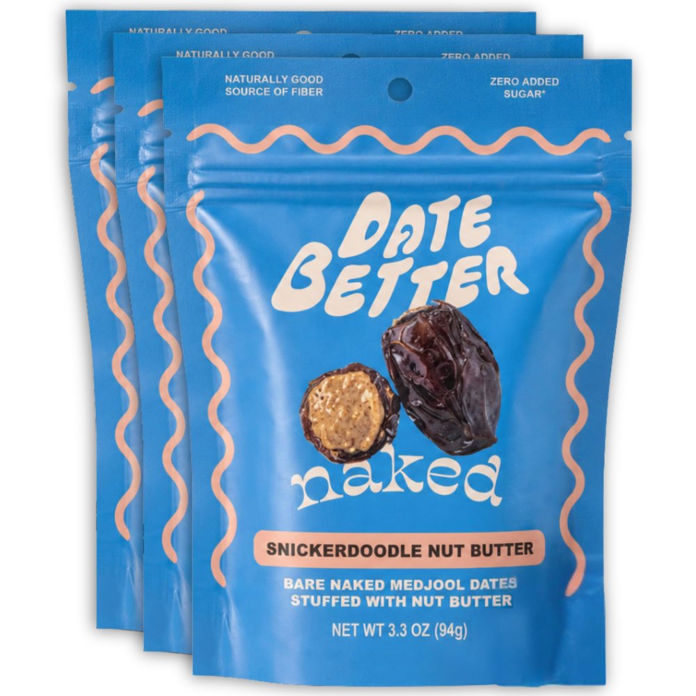 Pitted & Stuffed Organic Medjool Dates With Snickerdoodle Cookie, Vegan 3Pk