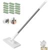 Hands-Free Multi-Purpose Flat Mop, 37/43/53-Inch Stainless Steel Handle, One-Click Snap Grip Clips, 15 Reusable Cloths, Perfect for Hardwood, Tile, Laminate Floors (37in-1pc) view 1