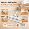 Hands-Free Multi-Purpose Flat Mop, 37/43/53-Inch Stainless Steel Handle, One-Click Snap Grip Clips, 15 Reusable Cloths, Perfect for Hardwood, Tile, Laminate Floors (37in-1pc) view 3