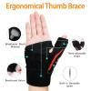 Caivter Thumb Brace Right Hand or Left Hand, Trigger Thumb Stabilizer Spica Splint for Support Black Hot Pink One Size view 3