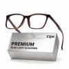 TIJN Sleep Glasses for 99.9% TR90 Blue Green Light Blocking Dual AR Coatings Red Lens for Computer Gaming Reduce Eyestrain, Crystal Tea view 1