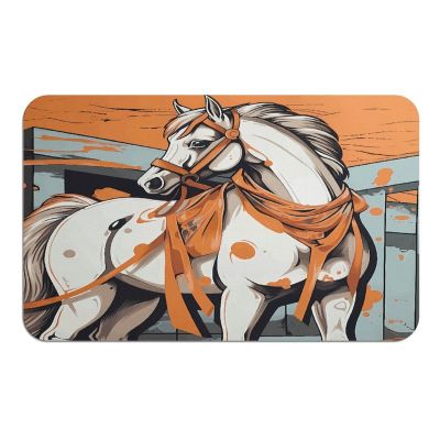 A Cartoon Horse Bathroom Mats Diatomaceous Earth Bath Mat Multi-Use Non Slip Floor Mats Super Absorbent Shower Mats Bathroom Rugs Diatom Mud Mat Quick-Drying Entryway Rug