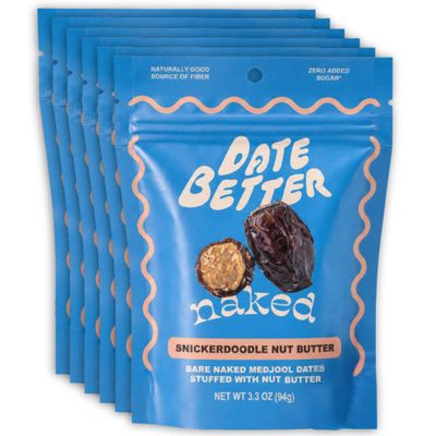 Pitted & Stuffed Organic Medjool Dates Filled With Snickerdoodle, Vegan 6Pk