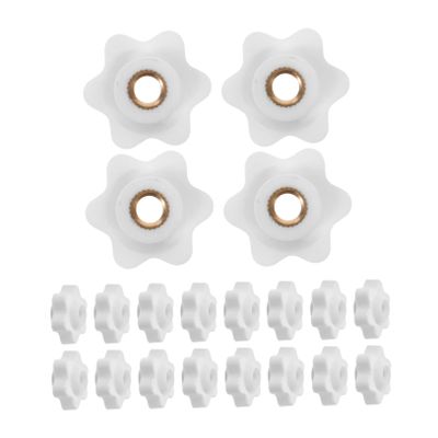 Operitacx 20pcs Walker Replacement Knobs for Rollator with Comfortable Grip and Anti-Slip Design, White Plastic and Copper Arm Adjustment Knobs for Seniors Mobility Walker Accessories