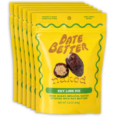 Pitted & Stuffed Organic Medjool Dates Filled With Key Lime Pie, Vegan 6Pk