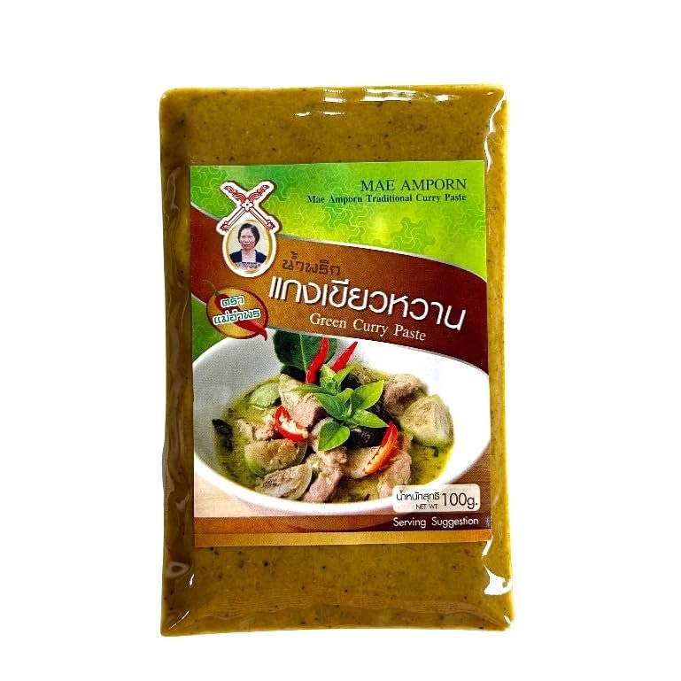 Taste Thai Green Curry Paste - Concentrated Chili Base for Keto and Clean Cooking styles - No MSG Added, No Preservatives (100g)