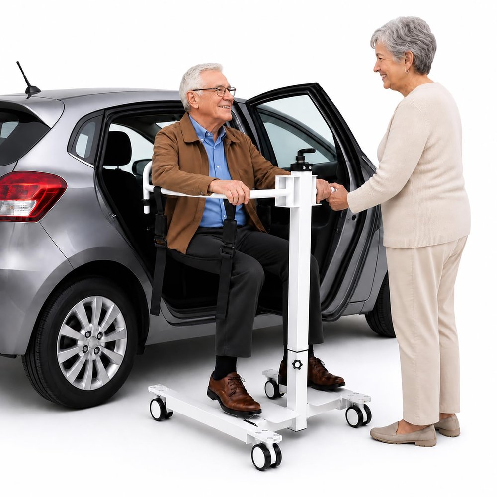 Patient Lift Transfer Chair for Home, Adjustable Transfer Aid, 220 lbs