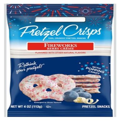 Fireworks Berry Creme Flavored Pretzels IndependenceDay Snack Red, Blue, White 20 oz (Fireworks)