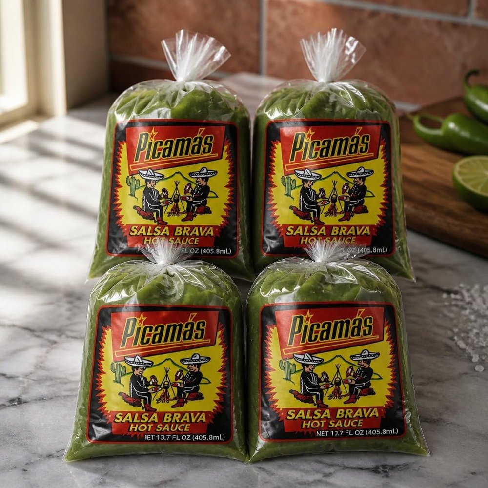 Green Hot Sauce 13.7 fl oz Bags, 4-Pack (405.8 mL Each)