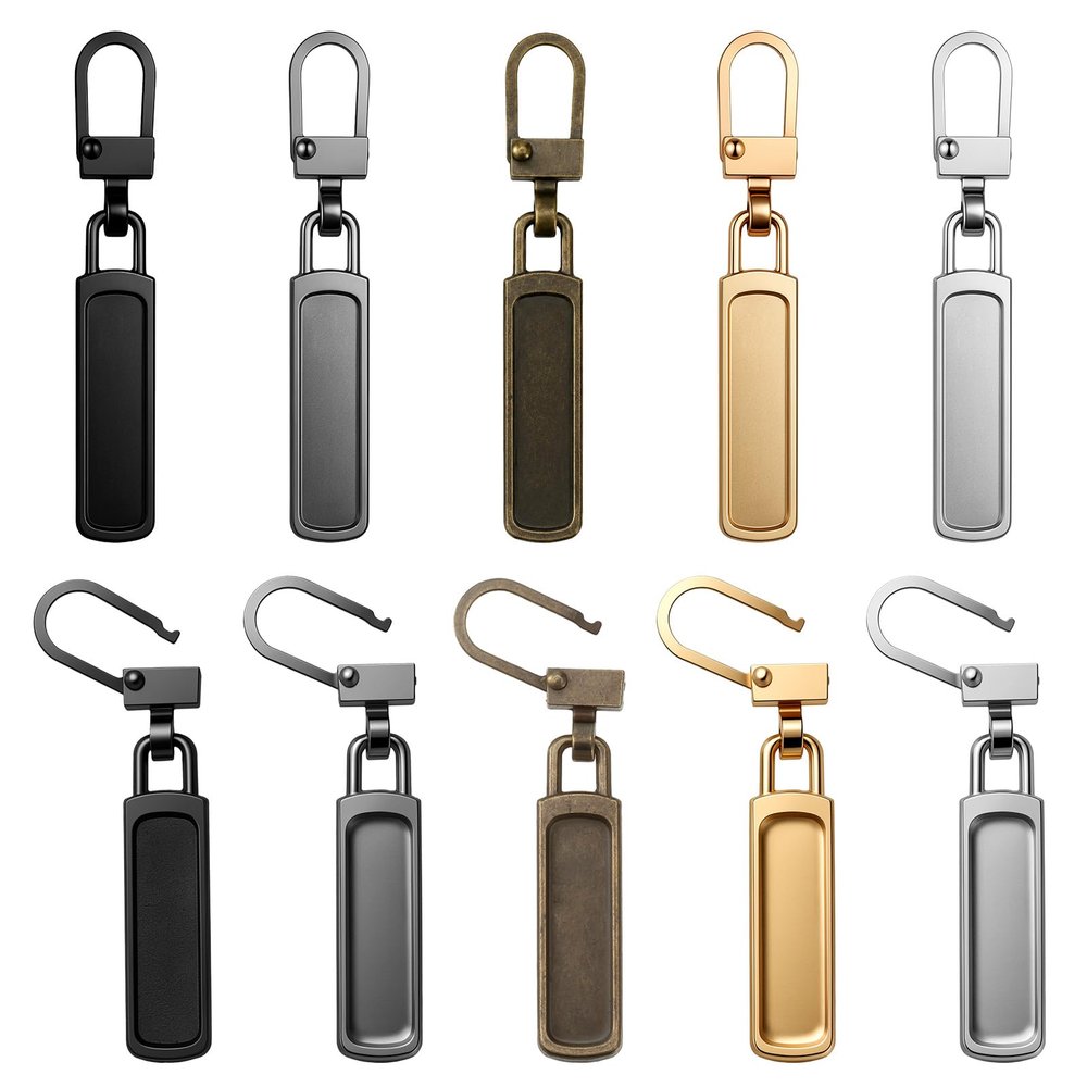 10 Pcs Zipper Pulls Replacement Universal Zippers Slider Handle Mend Kit Zipper Pull Replacement for Small Holes Detachable Zippers Pull Tab Replacements for Clothing Luggage Boots Purses