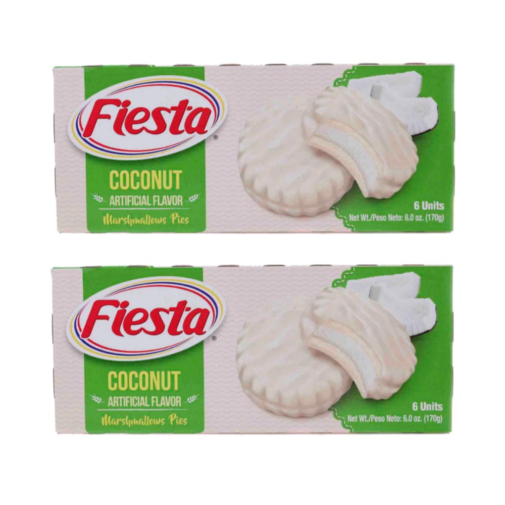 Fiesta Coconut Marshmallow Pies, Artificial Flavor, 6 Units, 6.0 oz. Pack of 2