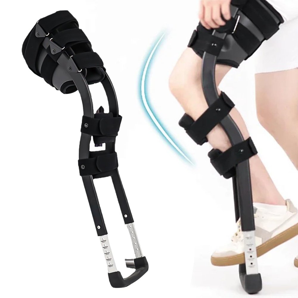 Wangyingxu Hands Crutch, Knee Crutches for Adults, Adjustable Hand Knees Crutch, No Slip Kneepad & Ergonomic, Zero Calf Weight for After Knee Post Operative Recovery, Fracture Assist