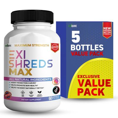 BIOQUIRE EXI Shreds Max Dietary Supplement, 60 Capsules, All Natural, Vegan Friendly, Gluten Free (5)