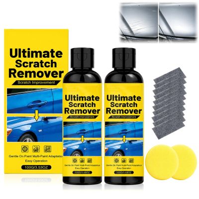 2PCS Rcratch Remover,Car Scratch Repair Paste with Applicator Sponge,Quick Fix Removal Paste for Deep Scratches,Plastic Polish Scratchs Removers,Safe for All Paint Colors