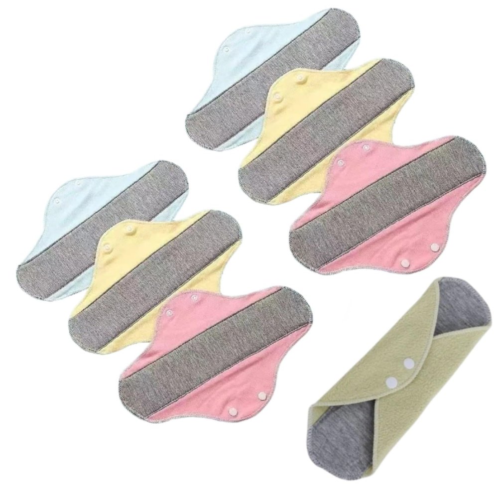 10 Pack Reusable Incontinence Pads for Women, Ultra Thin Washable Leakproof Cloth Pads, Heavy Absorbency Honeycomb Layer Overnight Protection, Postpartum Bladder Leakage Liners (7pcs)