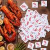 Ropoloogy 100 Pcs Lobster Crab Wet Wipes Bulk - 4 x 6 Inch Lobster Crab Wipes Individually Lemon Wrapped for Barbecue Gender Reveal Baby Shower Party Supplies view 3