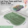 EaTubano Large Foot Scrubber in Shower (L, 24"x20") - Silicone Foot Scrubber for Shower, Non-Slip Suction Cup Bath Mat, Clean Feet & Toes Without Bending, Textured Foot Exfoliator - Green view 3