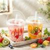 48 Pack 34 oz Drink Buckets with Lids, Straws & Handles, Disposable Clear Plastic Iced Coffee Cups for Milkshakes, Smoothies, Fruit Drinks, Rum & Lemonade Buckets for Pools, Beaches, Bars & Parties view 3