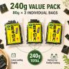 Premium Organic Dried Kombu Seaweed Value Pack (80g x 3 Bags, 240g / 8.5 oz) - Pre-Cut Whole Leaf Kelp for Authentic Japanese Dashi Broth, Vegan Miso Soup, Ramen & Hot Pot, No additives, Non-GMO view 2