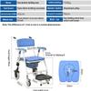 Foldable Mobility Shower Chair with Wheels, 3-in-1 Toilet & Shower Aid for Elderly & Disabled, Supports 330lbs, Ideal for Bedside & Bathroom Use Blue Large Wheel view 2