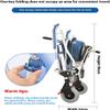 Foldable Mobility Shower Chair with Wheels, 3-in-1 Toilet & Shower Aid for Elderly & Disabled, Supports 330lbs, Ideal for Bedside & Bathroom Use Blue Large Wheel view 3