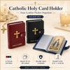 Catholic Faux Leather Holy Card Holder Pocket Prayer Card Organizer with Snap Closure, 40 Sleeves Per Booklet for Daily Prayer, Church & Funeral (Blue) view 2