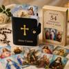 Catholic Faux Leather Holy Card Holder Pocket Prayer Card Organizer with Snap Closure, 40 Sleeves Per Booklet for Daily Prayer, Church & Funeral (Blue) view 3