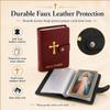 Catholic Faux Leather Holy Card Holder Pocket Prayer Card Organizer with Snap Closure, 40 Sleeves Per Booklet for Daily Prayer, Church & Funeral (Blue) view 4